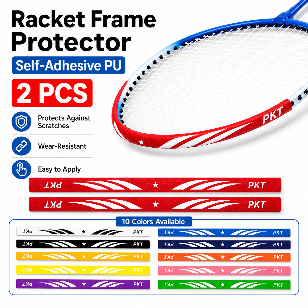 Badminton Background - 2Pcs Badminton Racket Frame Protector Tape
