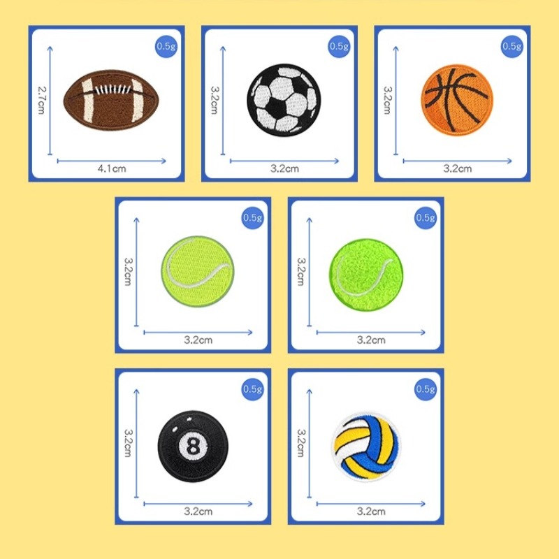 5pc Embrioidered Football Tenn - Badminton Icon recensie en prijs