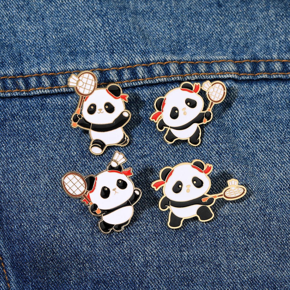 4Pcs/Set Funny Panda Play Badm - Badminton Icon recensie en prijs