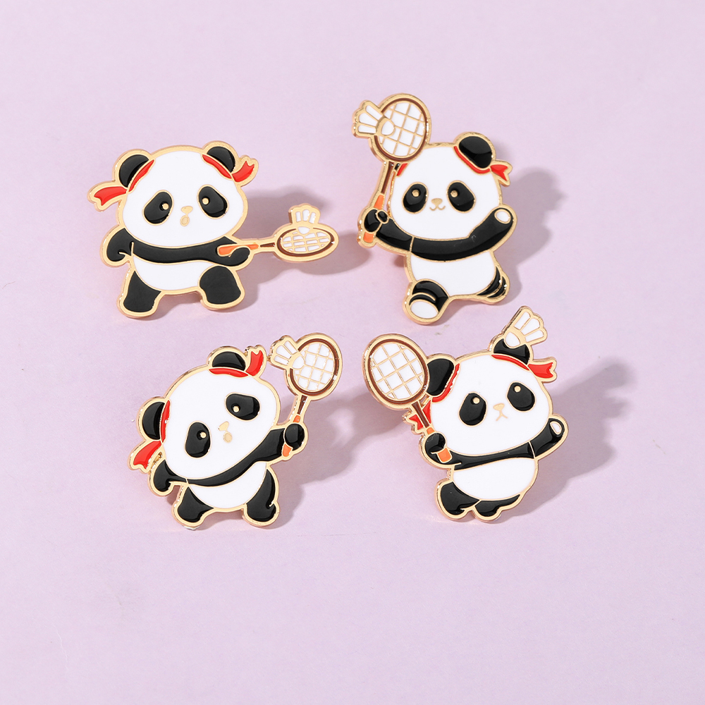 4Pcs/Set Funny Panda Play Badm - Badminton Icon recensie en prijs