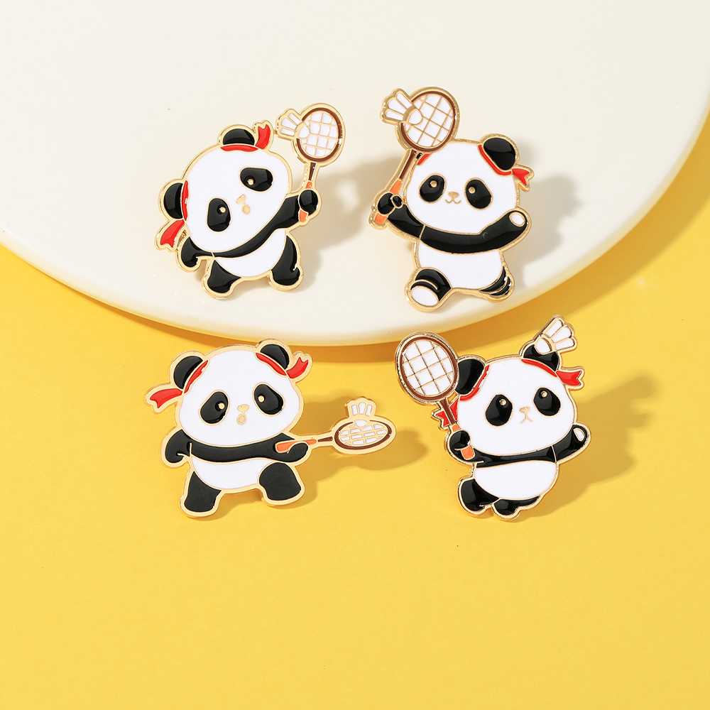 4Pcs/Set Funny Panda Play Badm - Badminton Icon recensie en prijs