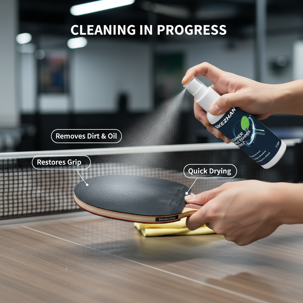 Ping Pong Paddle Cleaner Spray - Badminton Background recensie en prijs