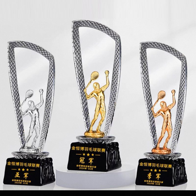 Customized Crystal Trophy Trop - Badminton Europe recensie en prijs