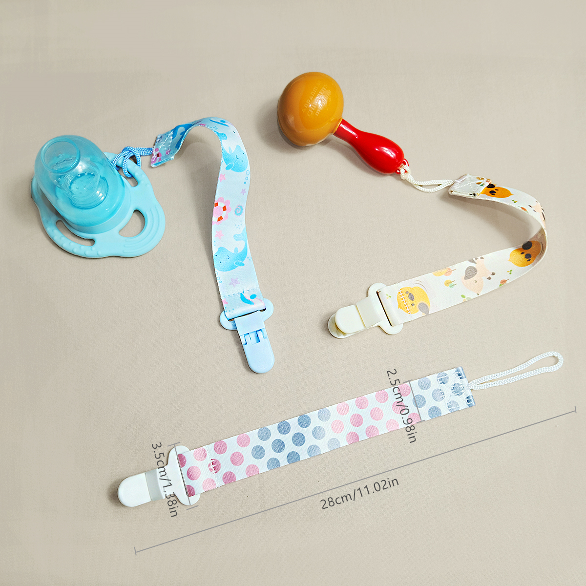 3PCS cartoon printed baby paci - String Tension Clip recensie en prijs