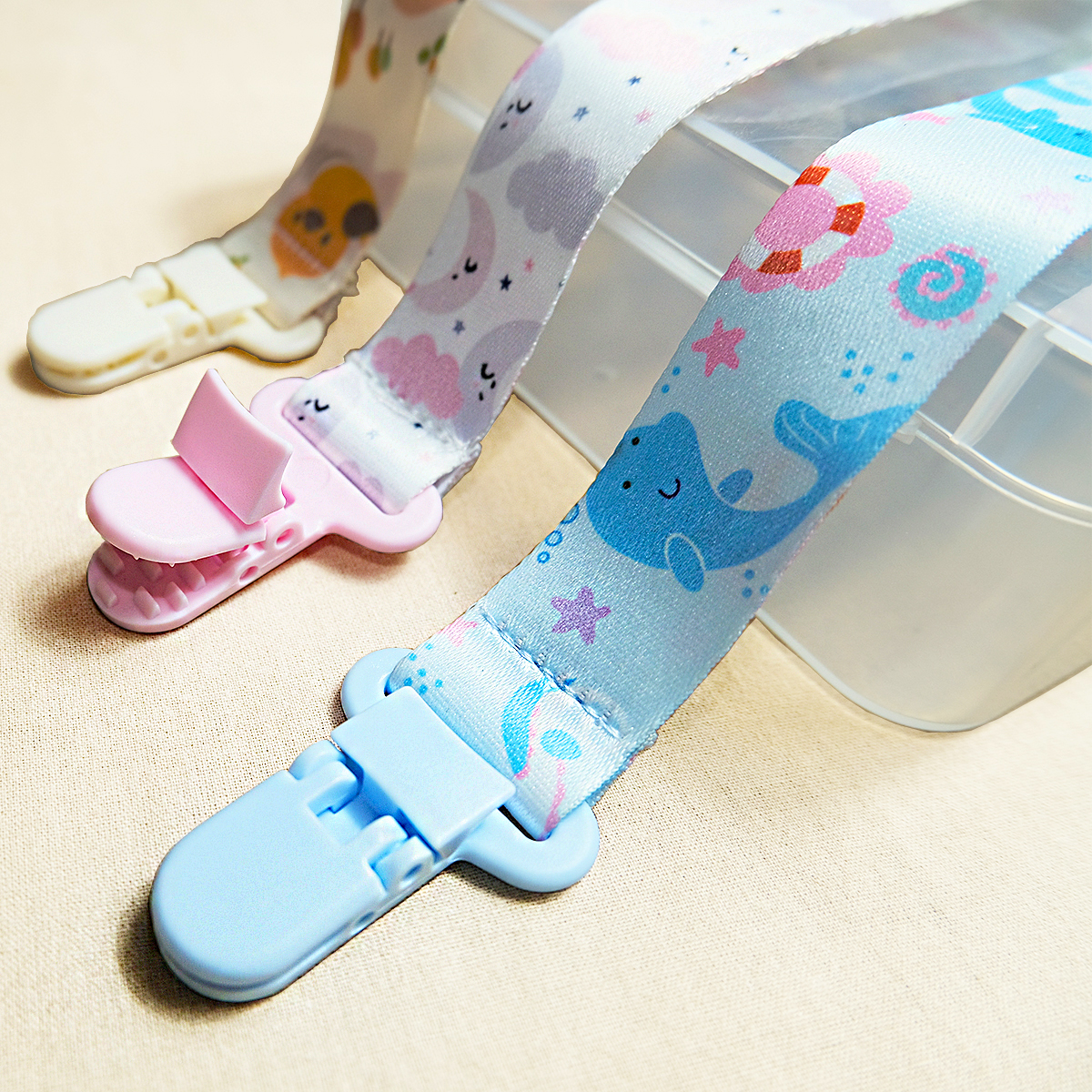3PCS cartoon printed baby paci - String Tension Clip recensie en prijs