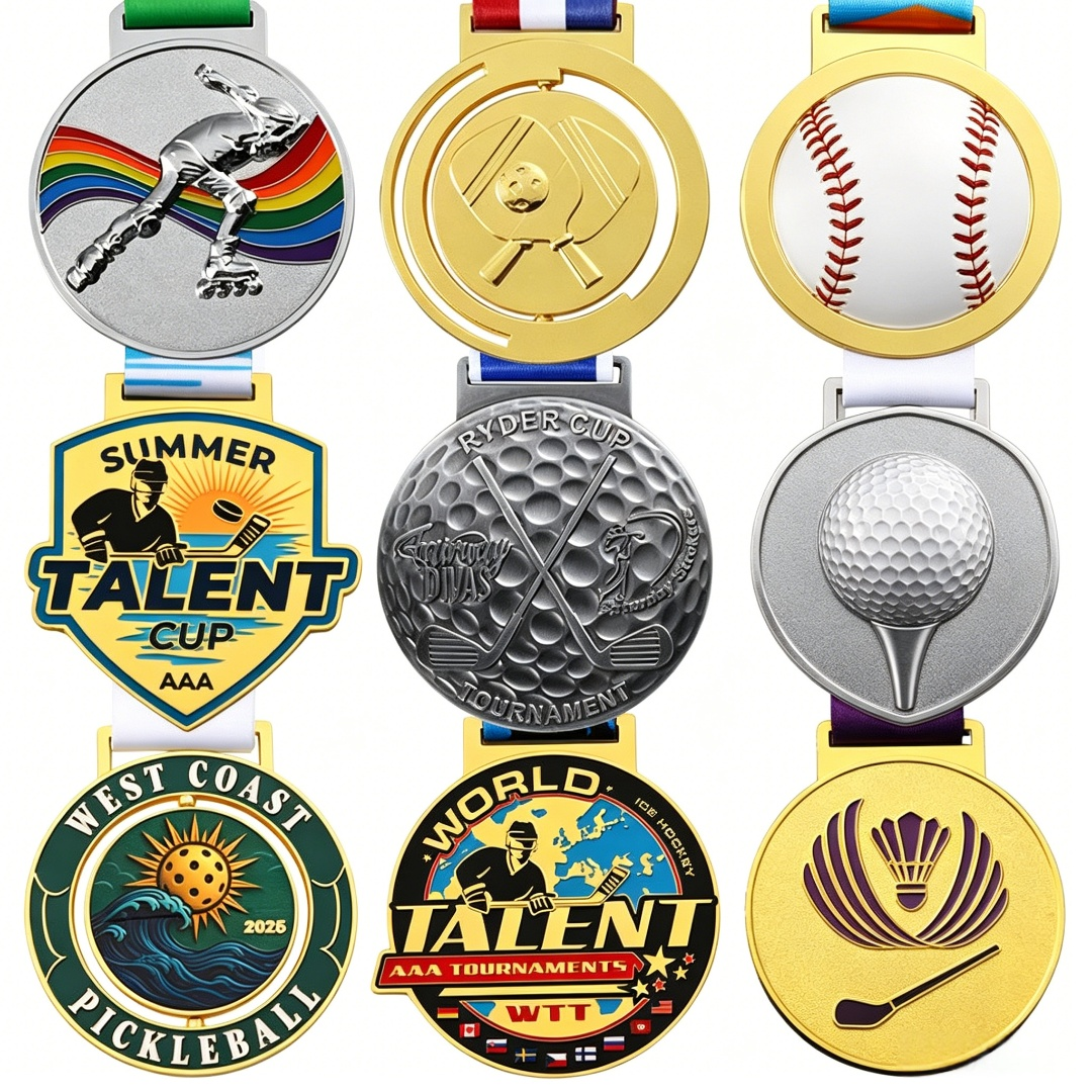 Custom Sports Events Gold Plat - Badminton Club Logo recensie en prijs